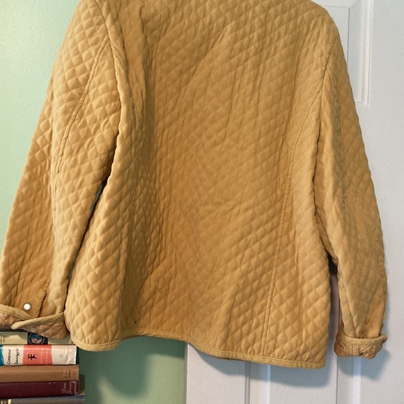 Vintage 90s Talbots yellow quilted jacket with corduroy trim. Preppy casual L - Picture 8 of 8